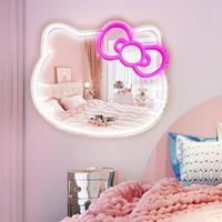 【FaddishDeal】Kitty face Home Decorative mirror ,Anime Neon Sign for Dresser, Locker Room,Living Room, Neon Light up Acryl...