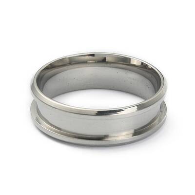 201 Stainless Steel Grooved Finger Ring Settings