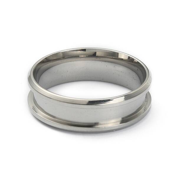 201 Stainless Steel Grooved Finger Ring Settings