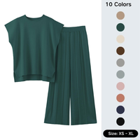 Yeokou Women's 2 Piece Outfits Sweater Set Knit Pullover Tops High Waisted Pants Lounge Set Sweatsuits