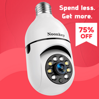 FHD Light Bulb Security Camera Wi-Fi Indoor/Outdoor Camera, Full-Color Night Vision, Motion Detection, Sound & Light Alarm, T...