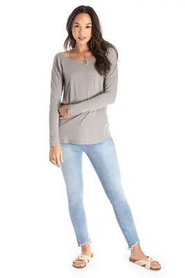 long sleeve top - grey | Size: medium