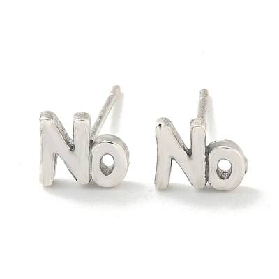 Rack Plated Word No Brass Stud Earrings for Women