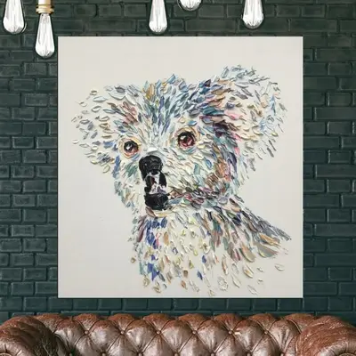 Large Contemporary Art Koala Bear Painting On Canvas Acrylic Abstract Wall Art | KOALA BEAR