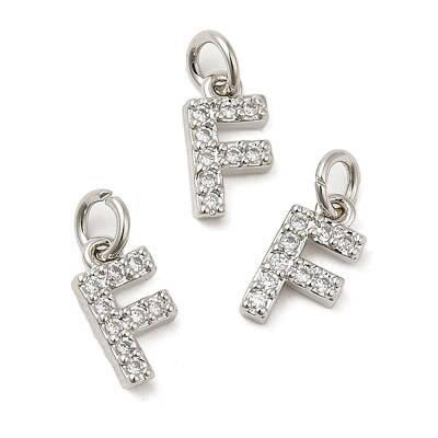 Brass Micro Pave Grade AAA Cubic Zirconia Charms