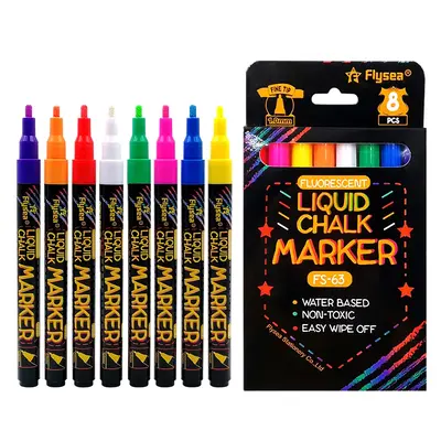 Liquid Chalk Marker Pen, 8/12pcs Washable & Dry Erase Marker Pen, Multi-purpose Markers for Chalkboard, Whiteboard, Glass Win...