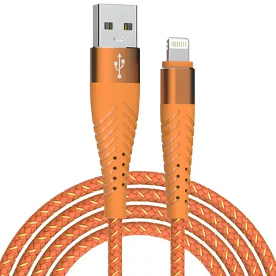 USB-A To Lightning Cable, Lightning Cable For iPhone Series, Nylon Braided Bendable Elastic Cellphone Charging Cable