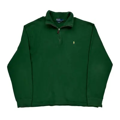 Ralph Lauren 1/4 Zip - 2XL Green Cotton