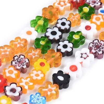 Handmade Millefiori Glass Bead Strands