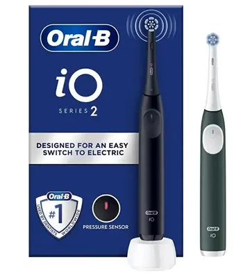 Oral B Spazzolino Elettrico Io2 Series Duo Pack Night Black/Forest Green 2 Pezzi