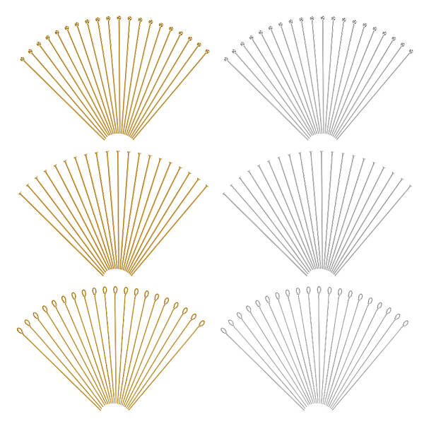 BENECREAT 120Pcs 3 Styles 18K Gold Plated Open Eye Pins 50mm