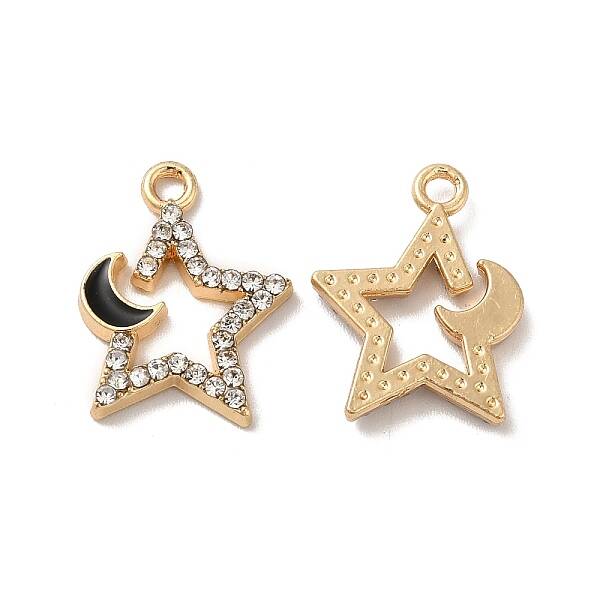 Rack Plating Alloy Rhinestone Pendants