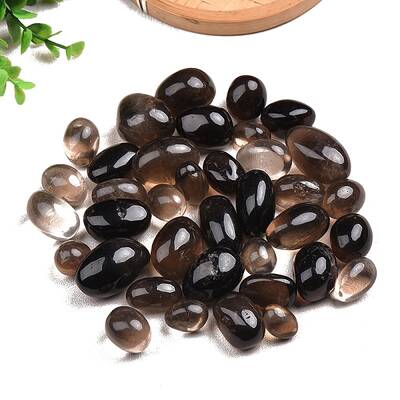 Natural Smoky Quartz Oval Palm Stone Reiki Polished Healing Pocket Worry Stone