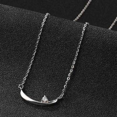 925 Sterling Silver Pave Clear Micro Pave Cubic Zirconia Boat Pendant Necklaces for Women