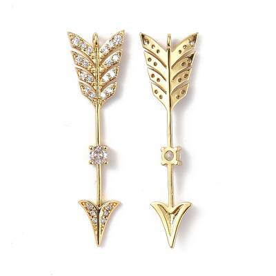 Brass Micro Pave Clear Cubic Zirconia Pendants