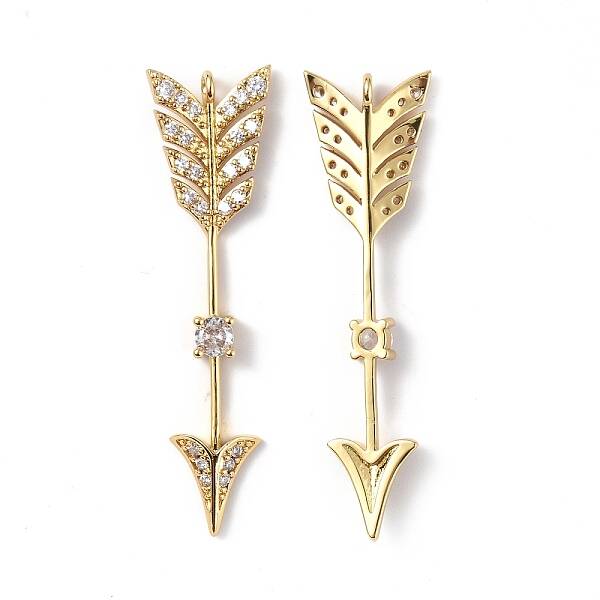 Brass Micro Pave Clear Cubic Zirconia Pendants