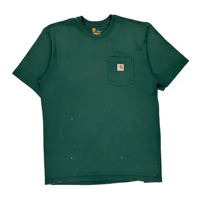 Carhartt Tall T-Shirt - Large Green Cotton