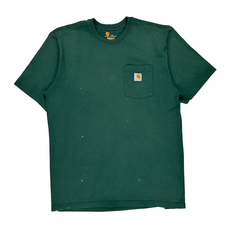 Carhartt Tall T-Shirt - Large Green Cotton