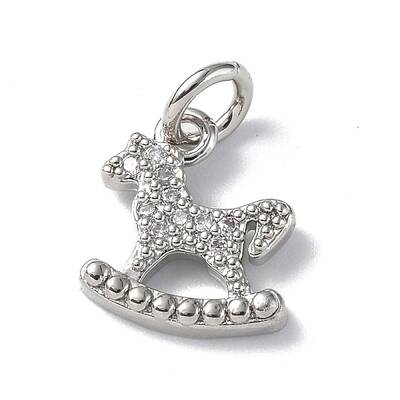 Brass Micro Pave Cubic Zirconia Charms