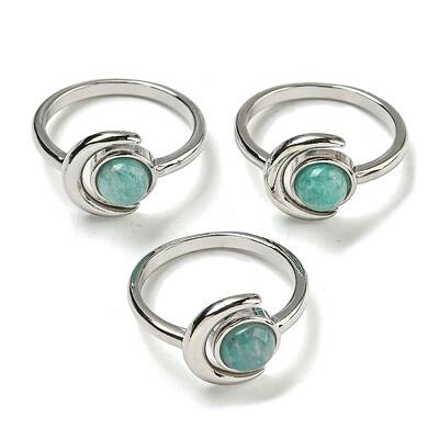 Natural Amazonite Adjustable Rings