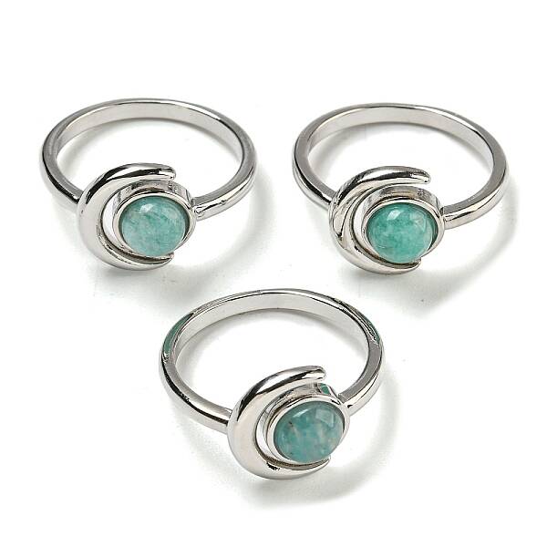 Natural Amazonite Adjustable Rings