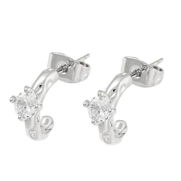 Brass Micro Pave Clear Cubic Zirconia Stud Earrings