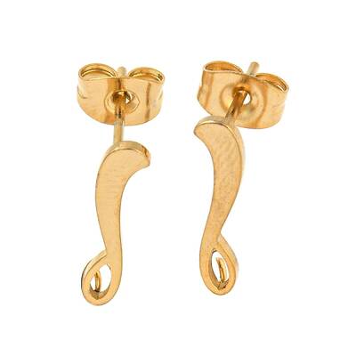 Ion Plating(IP) 304 Stainless Steel Stud Earring Findings