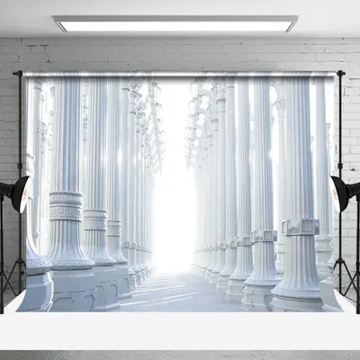 Infinitely Extending White Pillars Wedding Backdrop - Aperturee