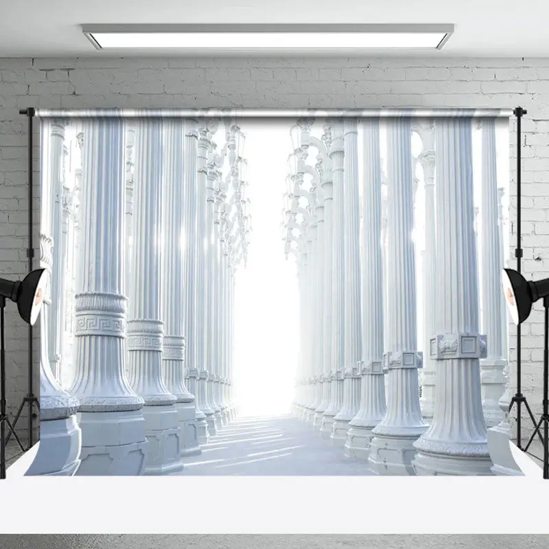 Infinitely Extending White Pillars Wedding Backdrop - Aperturee