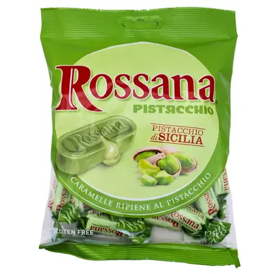 Rossana Pistachio - Italian Hard Candies - Pack of 1 - 135g - Imported from Italy - BonBon Candy Sweet Bonbon Snack Sugar Mil...