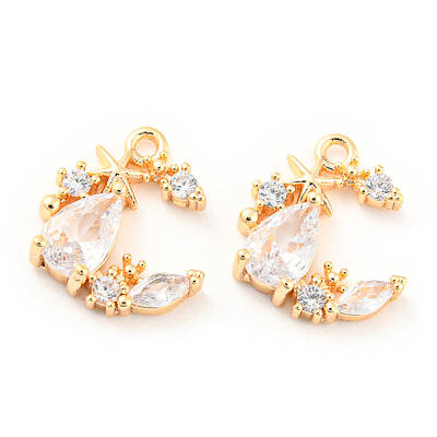 Brass Micro Pave Cubic Zirconia Charm