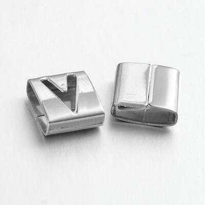 Tarnish Resistant Letter Style 201 Stainless Steel Square Slide Charms