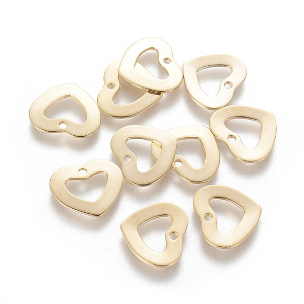 304 Stainless Steel Open Heart Charms