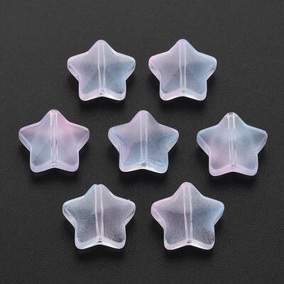 Two Tone Transparent Spray Painted Glass Beads