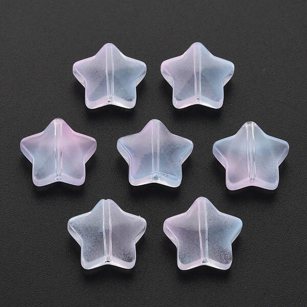 Two Tone Transparent Spray Painted Glass Beads