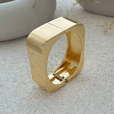 Alloy Cuff Geometric Hinged Bangles for Women