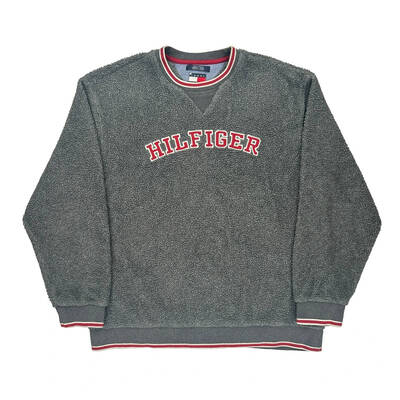 Tommy Jeans Spellout Fleece - XL Grey Polyester