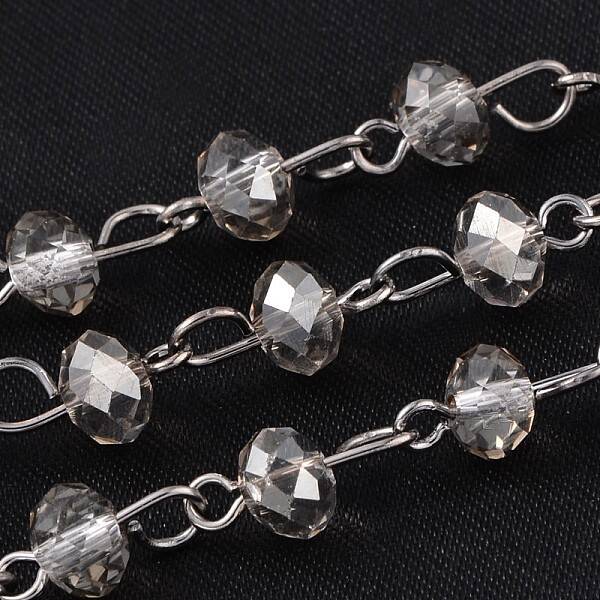 Handmade Glass Beaded Chains for Necklaces Bracelets Making