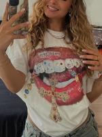 Women's Pop Art Print Round Neck Graphic Tee, Fashion Casual Crewneck T-shirt for Summer Daily Holiday Vacation Outdoor Wear,...