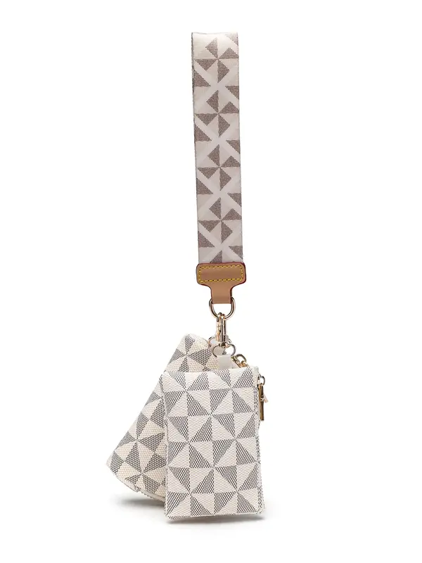 Women's Fashionable Geometric Pattern Zipper Coin Purse & Key Holder, Casual Versatile Pvc Coin Purse & Key Holder, Trendy Al...