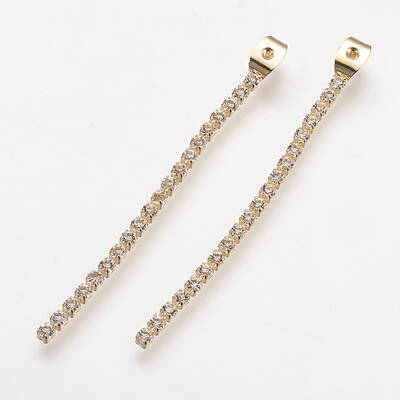 Brass Rhinestone Ear Nuts