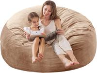 4FT Memory Foam Bean Bag Chair for Adults & Kids Ultra Soft Dutch Velvet with Filler Included Cozy Living Room Essential Came...