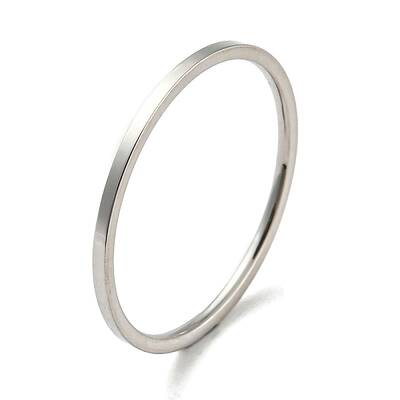 Non-Tarnish 304 Stainless Steel Simple Plain Band Finger Ring for Women Men