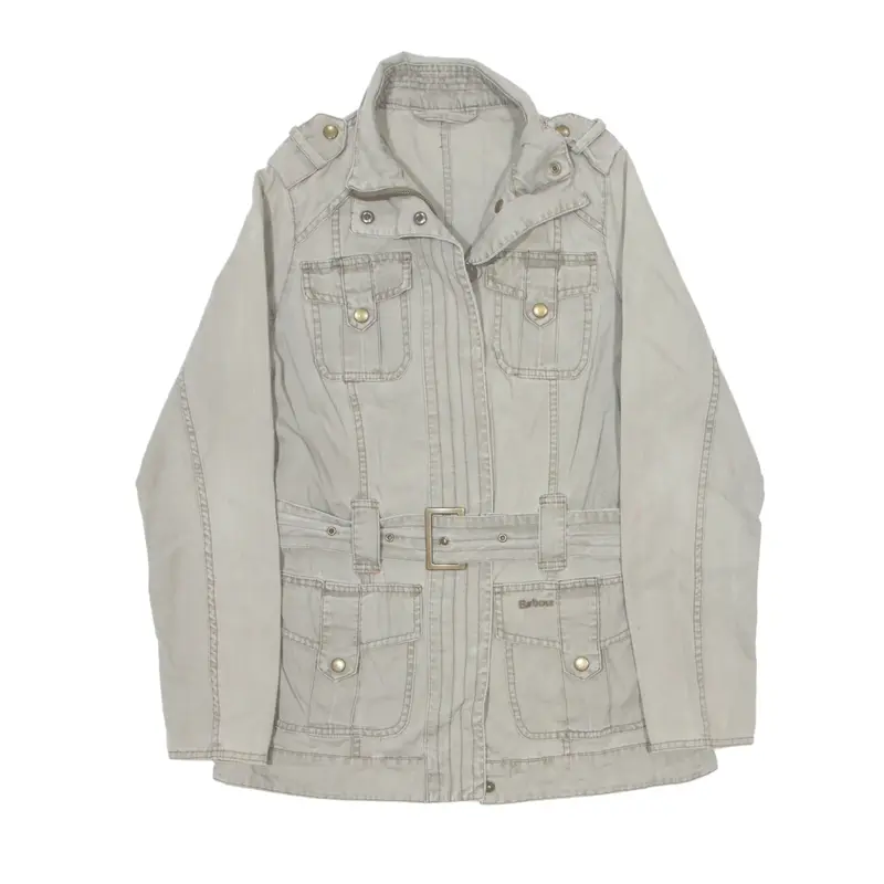 BARBOUR Belted Jacket Grey Womens UK 8
