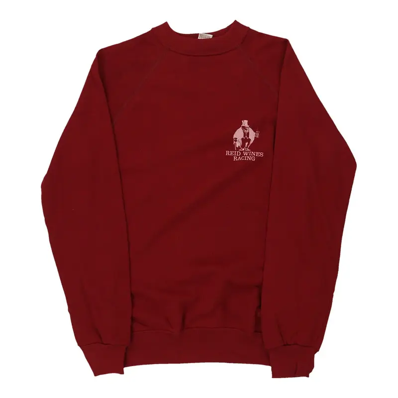 1980s Reid Wines Racing Sportswear Sweatshirt - Small Red Cotton