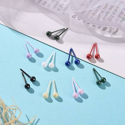 Hypoallergenic Bioceramics Zirconia Ceramic Stud Earrings