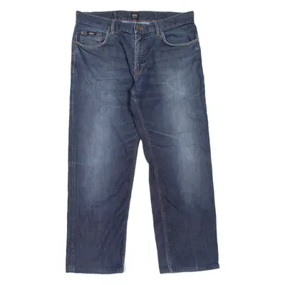 BOSS HUGO BOSS Maine Mens Jeans Blue Regular Straight Stone Wash W34 L28
