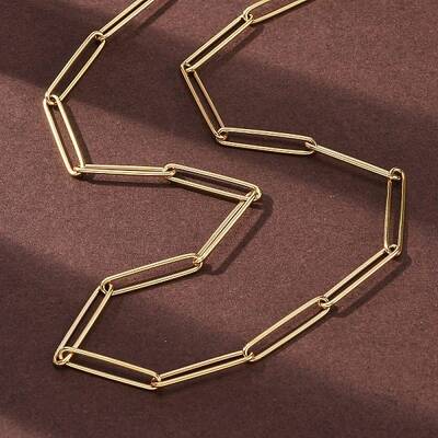 304 Stainless Steel Paperclip Chain Necklaces