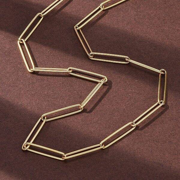 304 Stainless Steel Paperclip Chain Necklaces