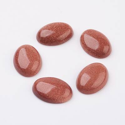 Synthetic Goldstone Flat Back Cabochons